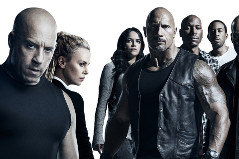 Das The Fate of the Furious Cast Wallpaper 480x320