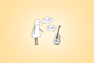Man And Guitar Dialogue Wallpaper for Android, iPhone and iPad