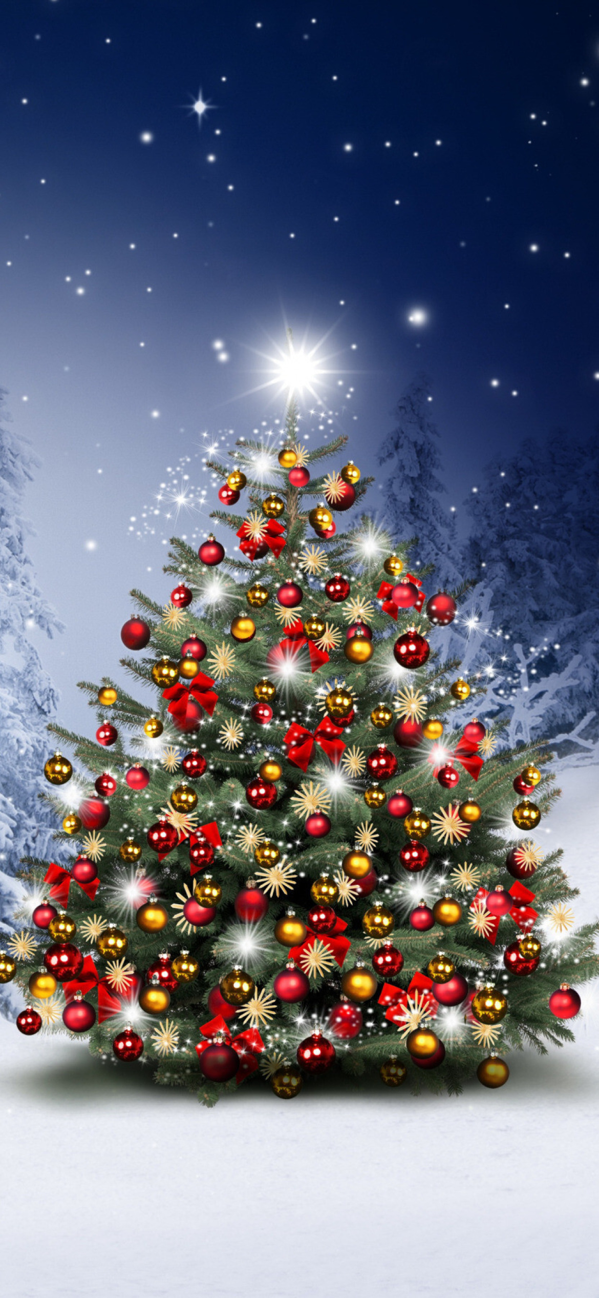 Sfondi Winter Christmas tree 1170x2532