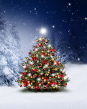 Das Winter Christmas tree Wallpaper 128x160