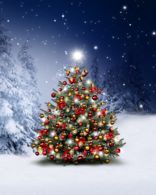 Winter Christmas tree - Obrázkek zdarma pro 132x176