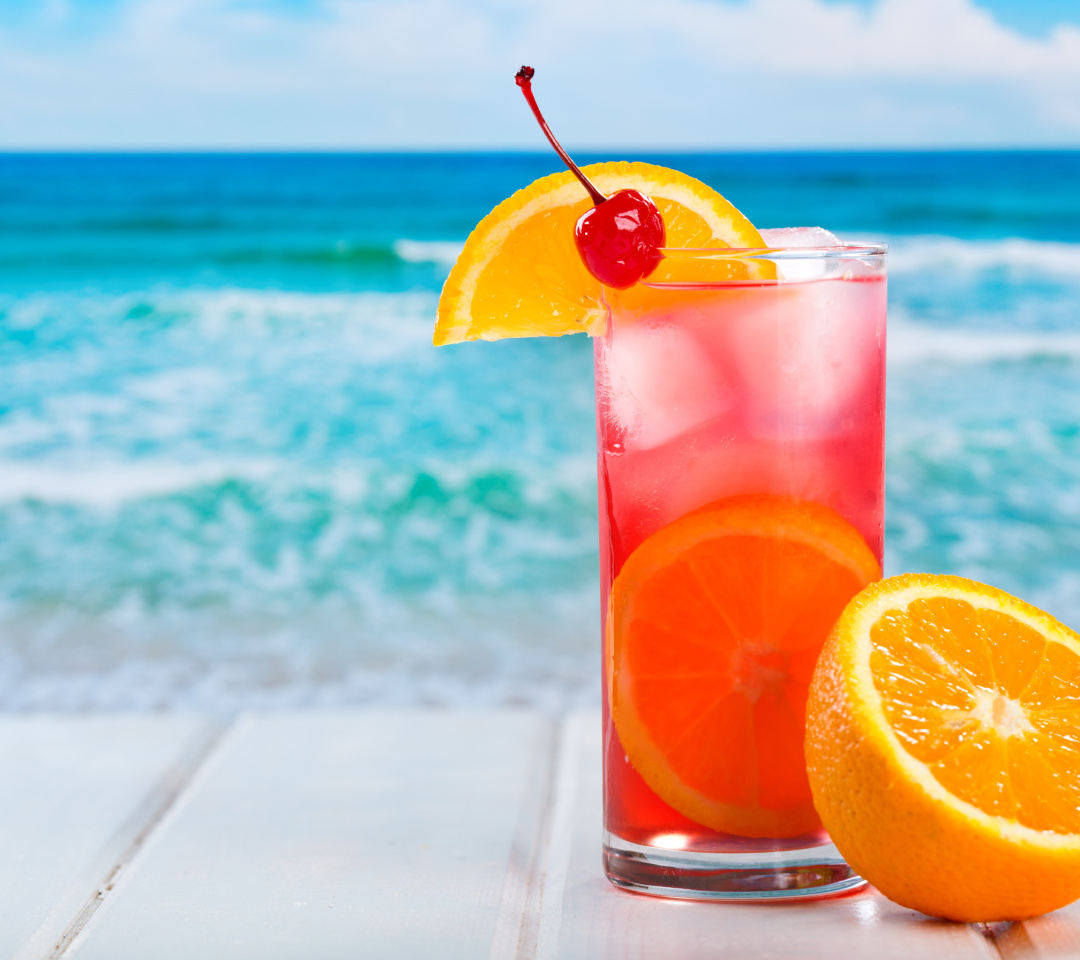 Refreshing tropical drink wallpaper 1080x960