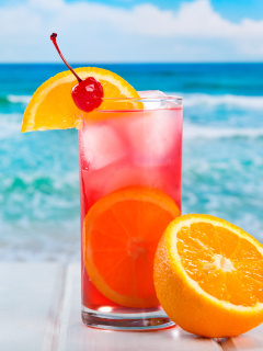 Fondo de pantalla Refreshing tropical drink 240x320