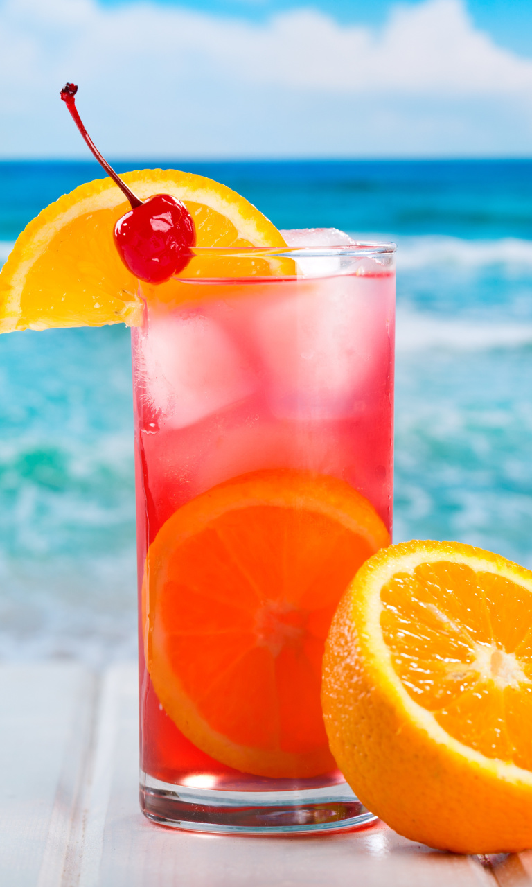 Refreshing tropical drink wallpaper 768x1280