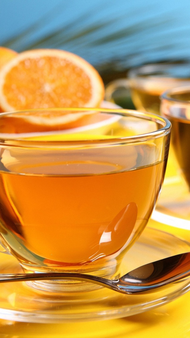 Tea with honey wallpaper 640x1136