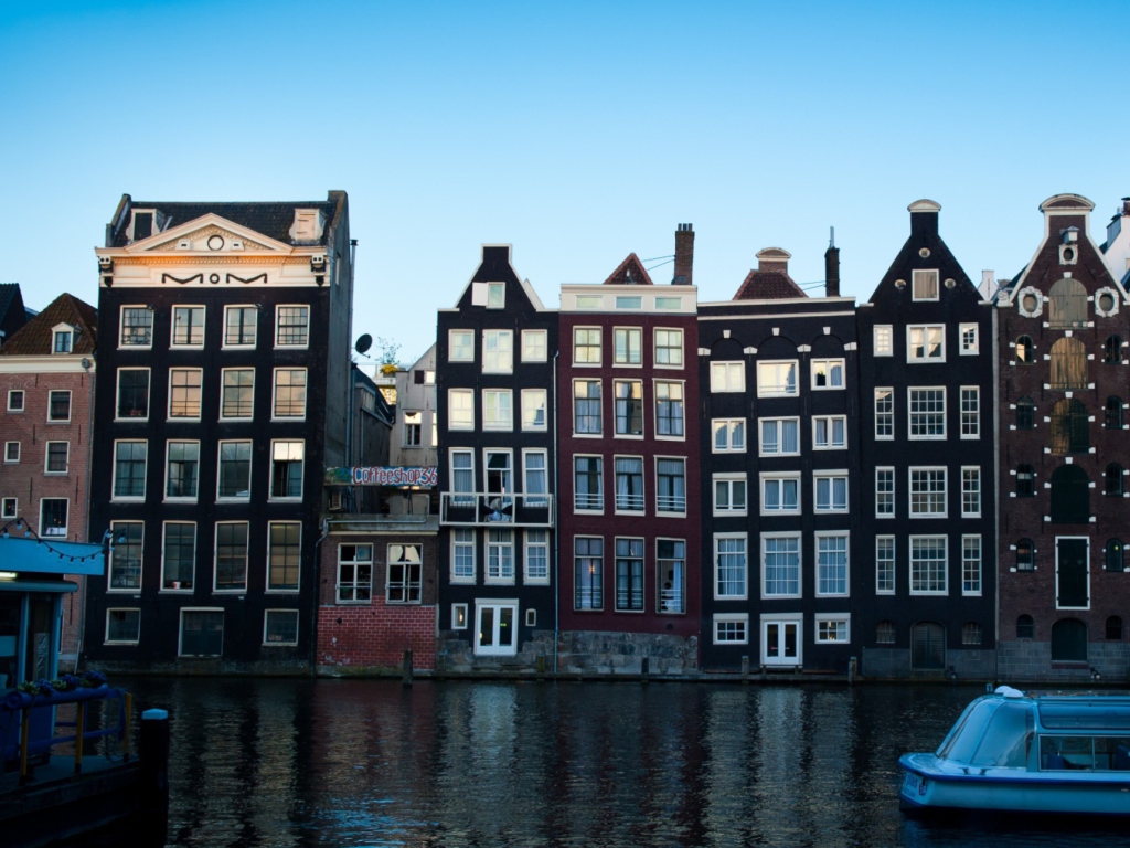 Fondo de pantalla Damrak Amsterdam 1024x768