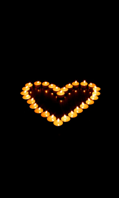 Das Candle Heart Wallpaper 240x400