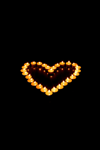 Das Candle Heart Wallpaper 320x480