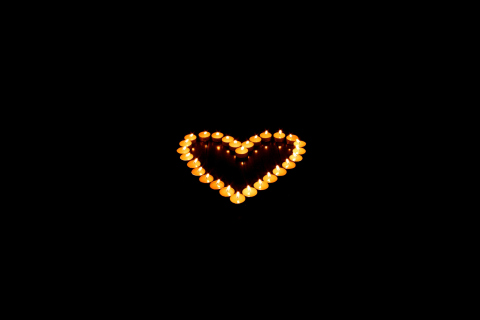 Fondo de pantalla Candle Heart 480x320