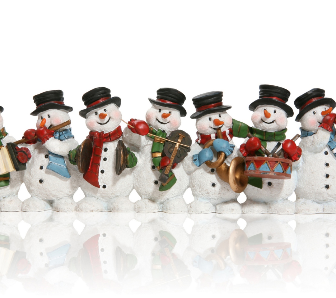 Fondo de pantalla Christmas Snowmans 1080x960