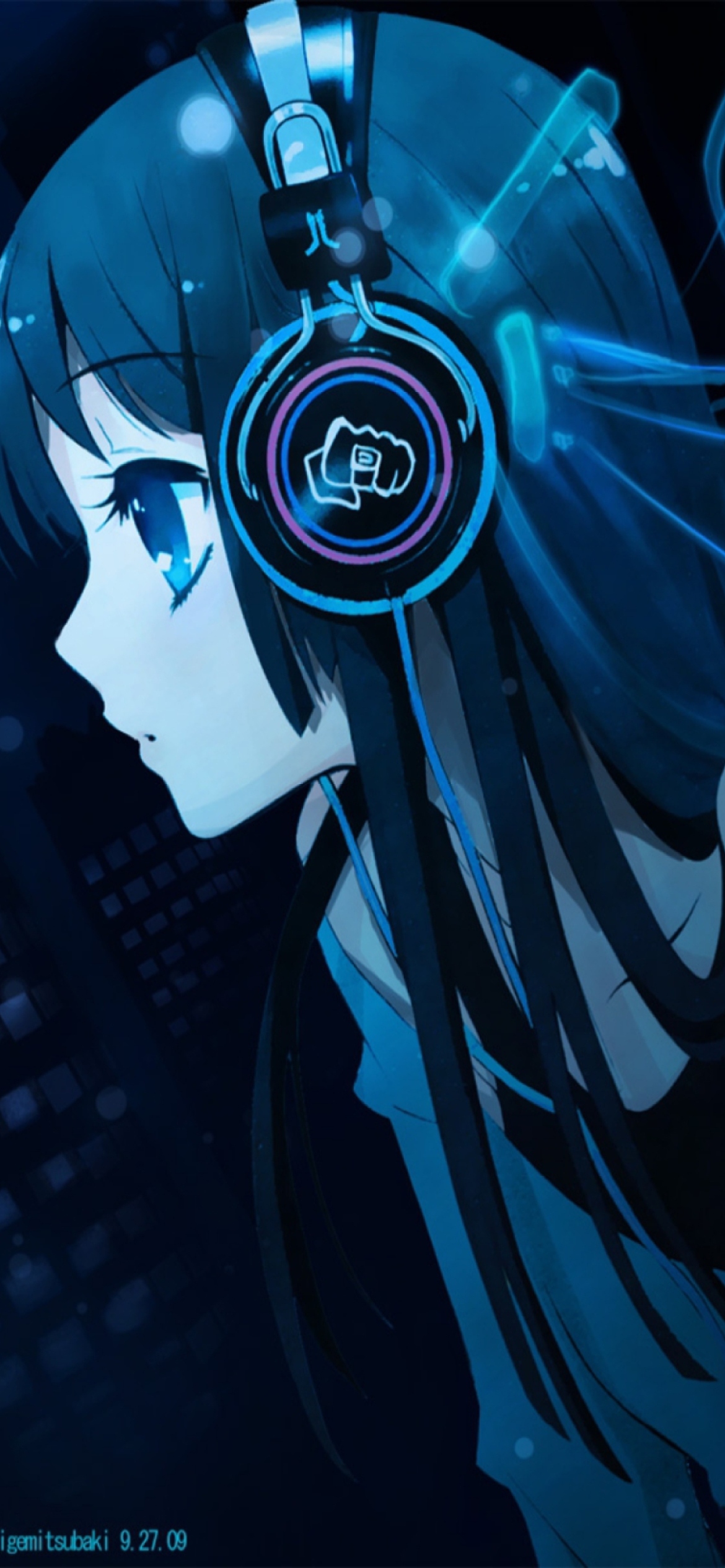 Das Anime Girl With Headphones Wallpaper 1170x2532