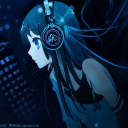 Das Anime Girl With Headphones Wallpaper 128x128