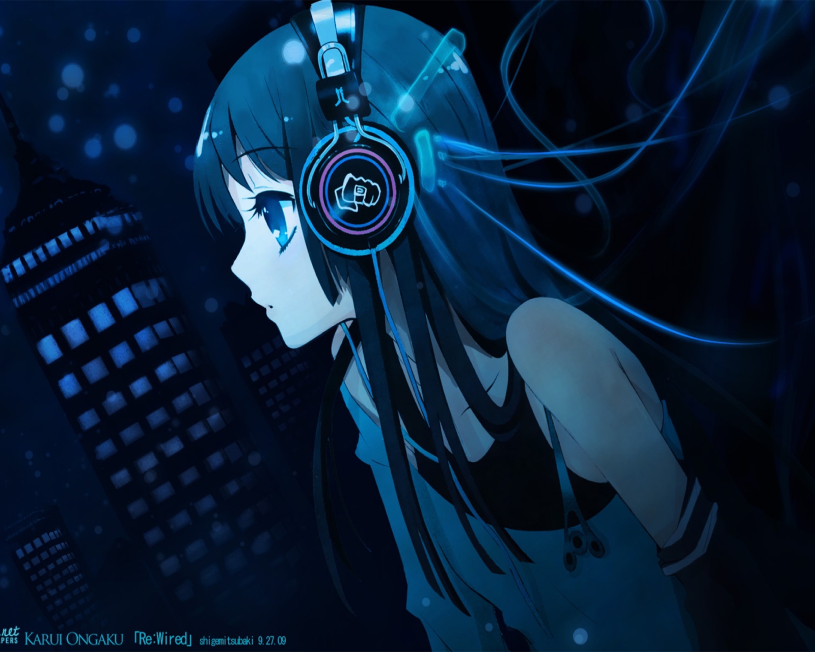 Das Anime Girl With Headphones Wallpaper 1600x1280