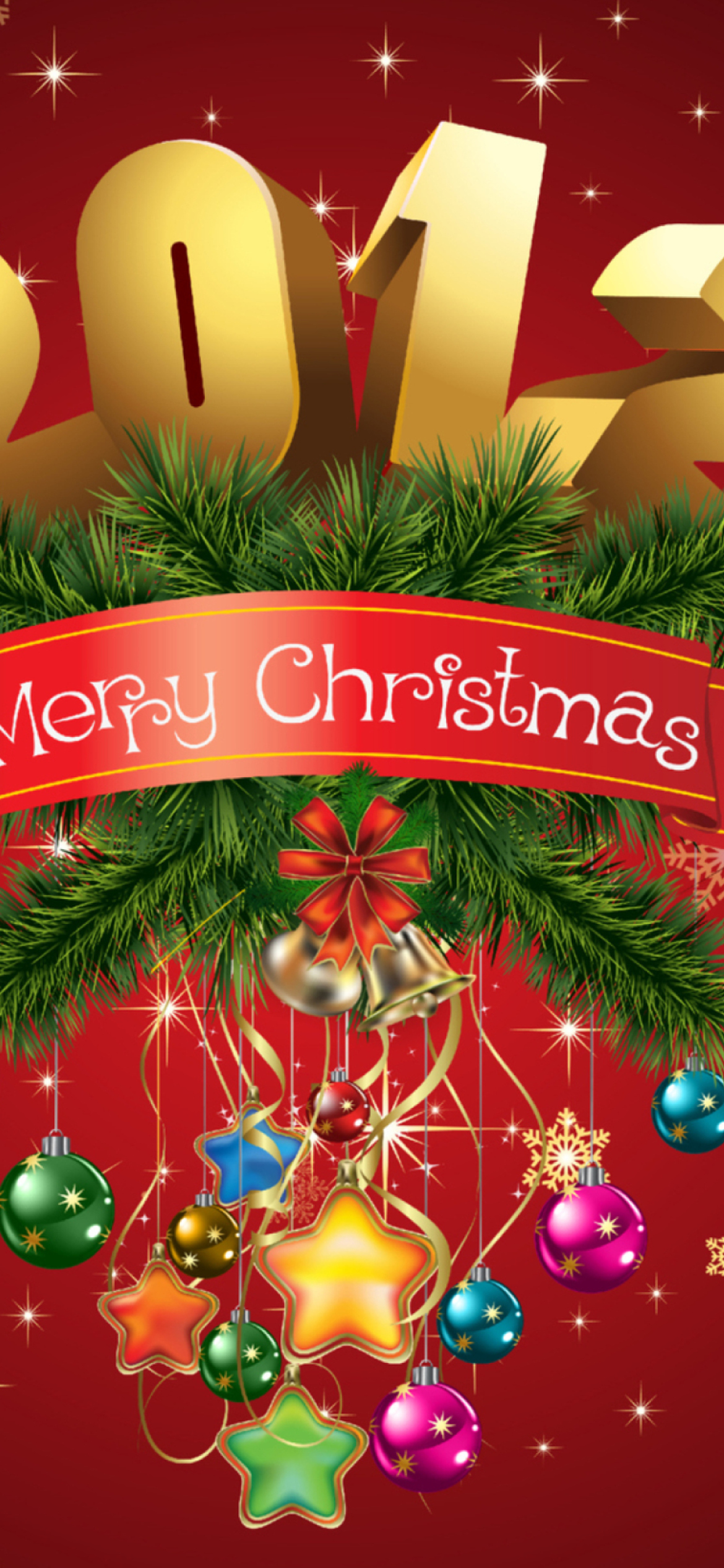 Das New Year And Merry Christmas Wallpaper 1170x2532