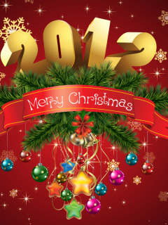 Das New Year And Merry Christmas Wallpaper 240x320