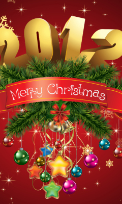 New Year And Merry Christmas wallpaper 240x400