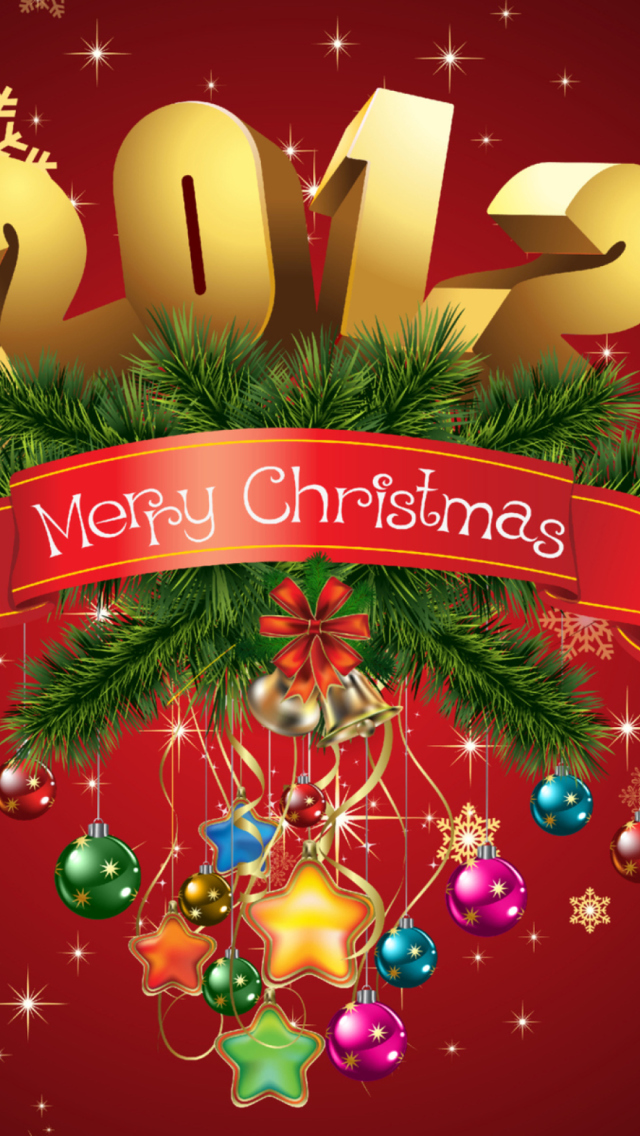 New Year And Merry Christmas wallpaper 640x1136