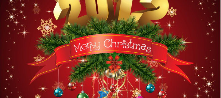New Year And Merry Christmas wallpaper 720x320