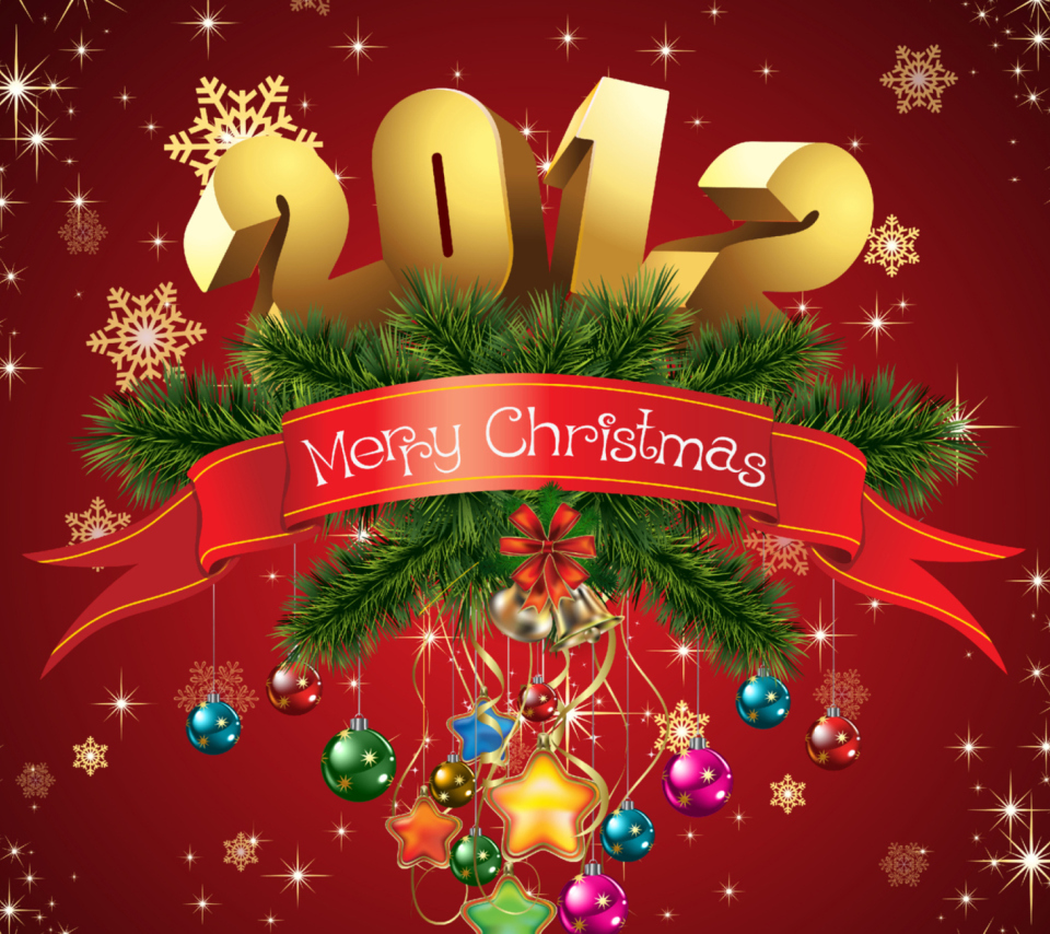 New Year And Merry Christmas wallpaper 960x854