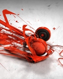 Sfondi Red Headphones Art 128x160