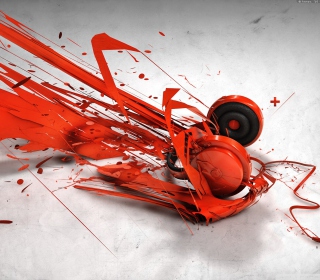 Red Headphones Art - Obrázkek zdarma pro iPad 2