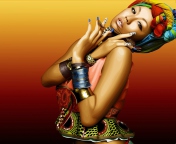 Das African Style Girl Painting Wallpaper 176x144