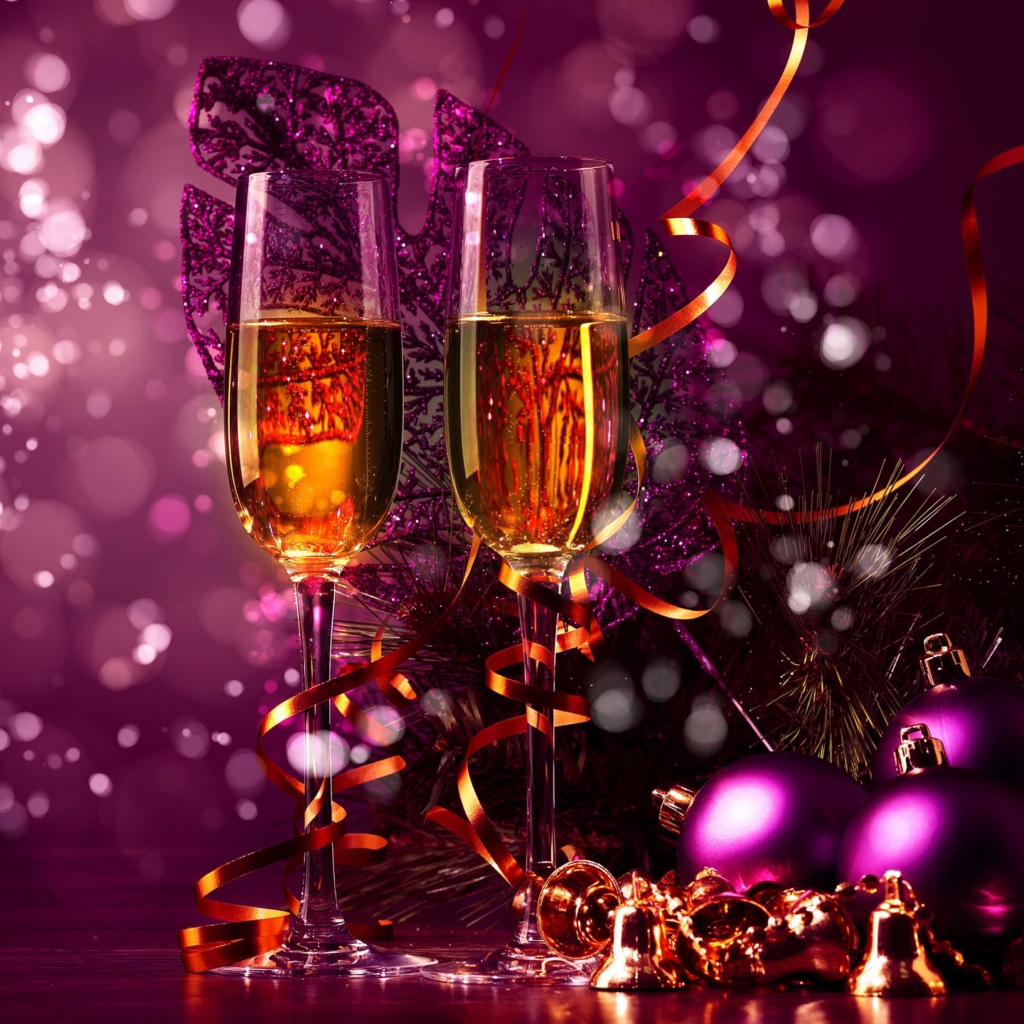Fondo de pantalla New Year's Champagne 1024x1024