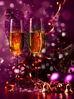 Das New Year's Champagne Wallpaper 240x320