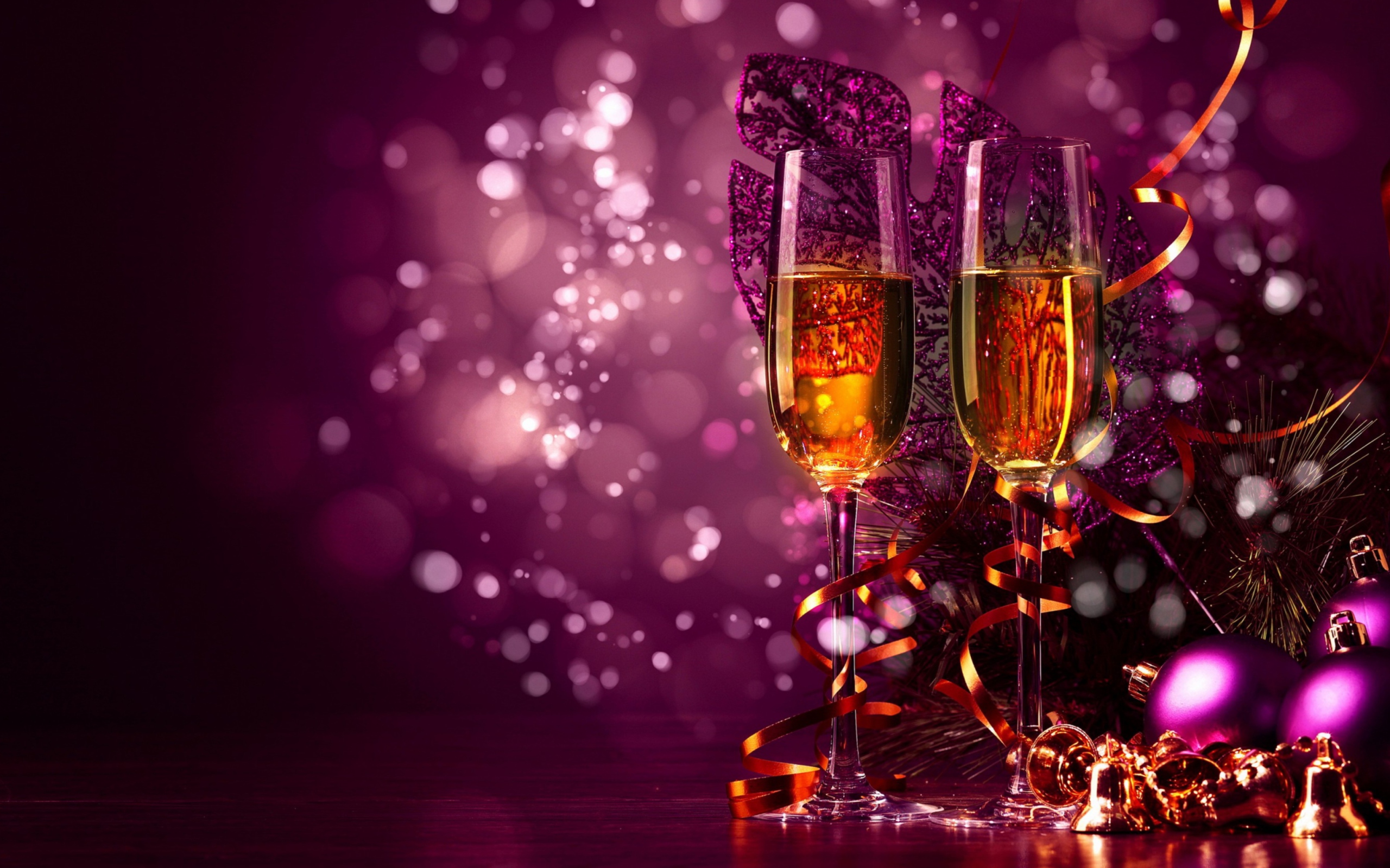 Das New Year's Champagne Wallpaper 2560x1600