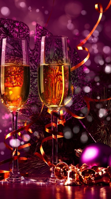 Sfondi New Year's Champagne 360x640
