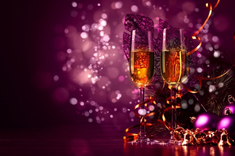 Das New Year's Champagne Wallpaper 480x320