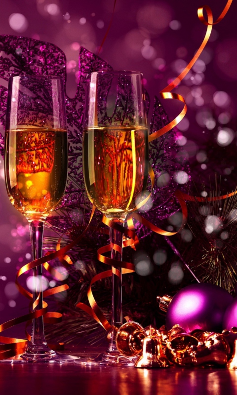 Fondo de pantalla New Year's Champagne 480x800
