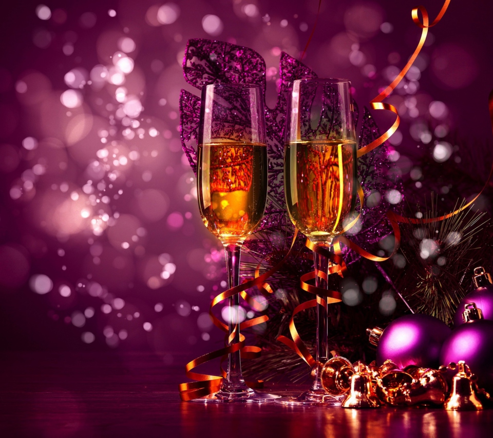 Das New Year's Champagne Wallpaper 960x854