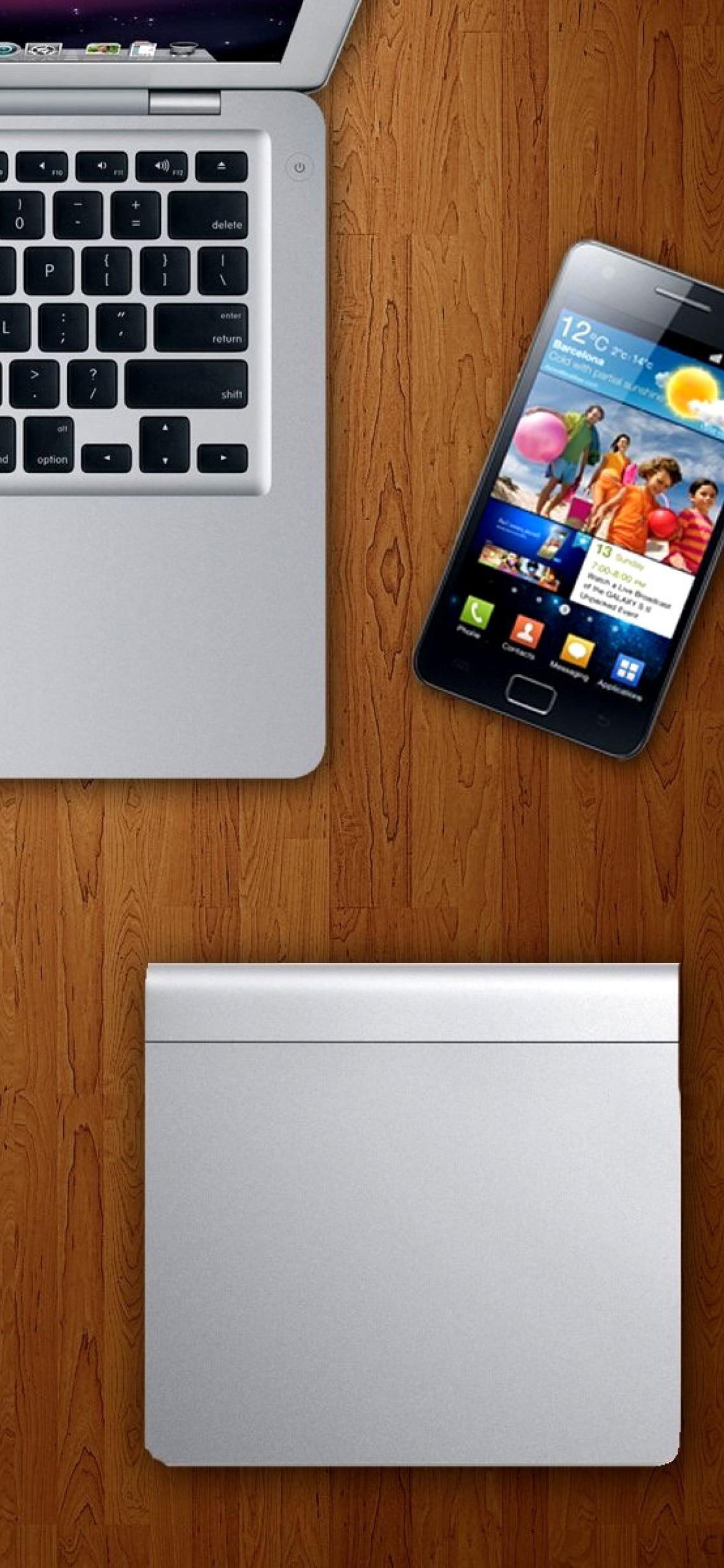 Das Apple Gadgets, MacBook Air, iPad, Samsung Galaxy Wallpaper 1170x2532