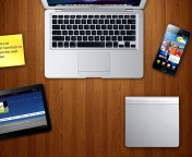Das Apple Gadgets, MacBook Air, iPad, Samsung Galaxy Wallpaper 176x144