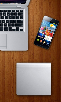 Das Apple Gadgets, MacBook Air, iPad, Samsung Galaxy Wallpaper 240x400