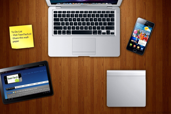 Apple Gadgets, MacBook Air, iPad, Samsung Galaxy wallpaper