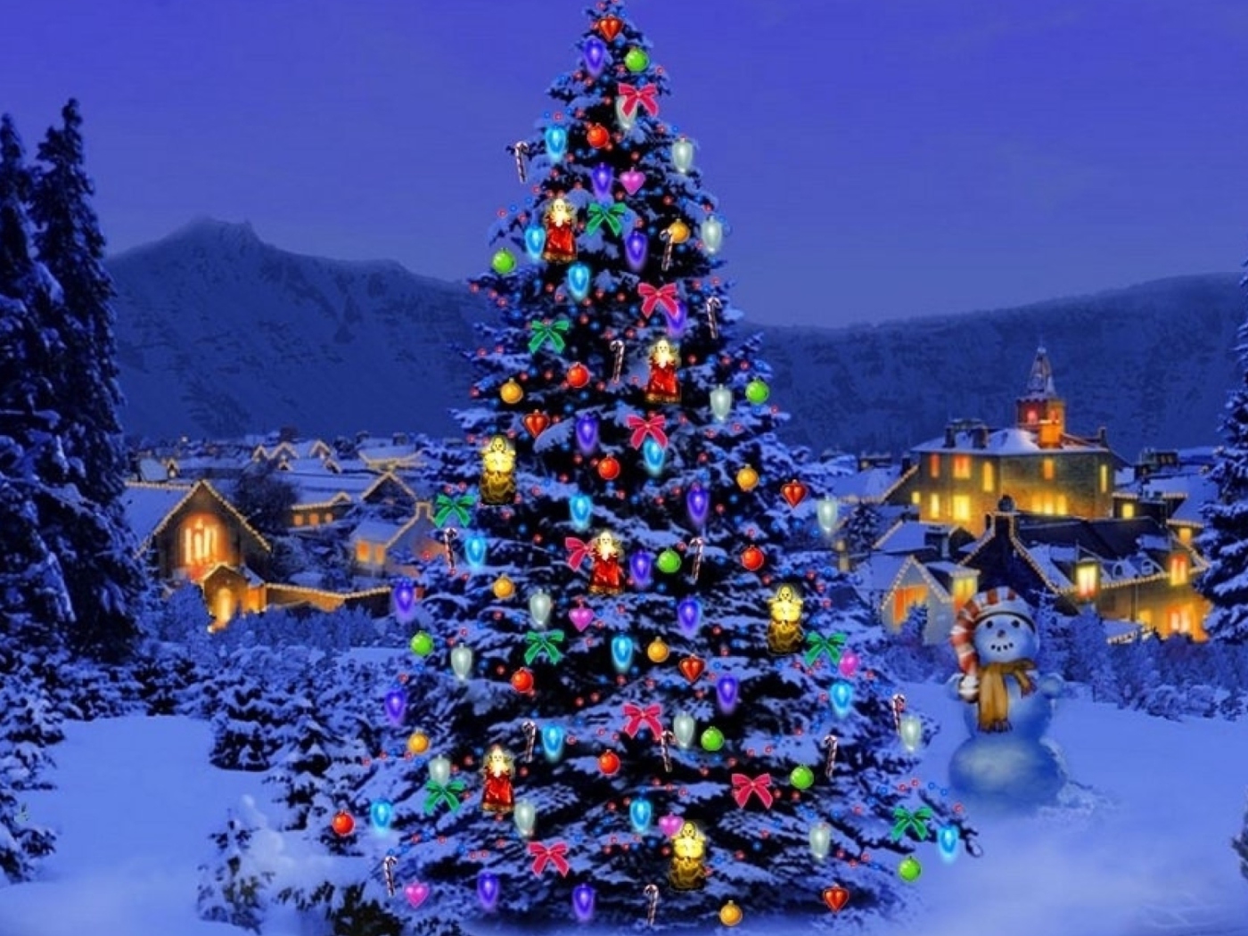 Das Christmas Tree Wallpaper 1400x1050