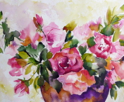 Fondo de pantalla Watercolor Flowers 176x144