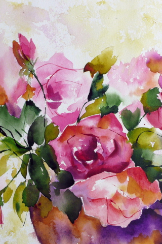 Screenshot №1 pro téma Watercolor Flowers 320x480