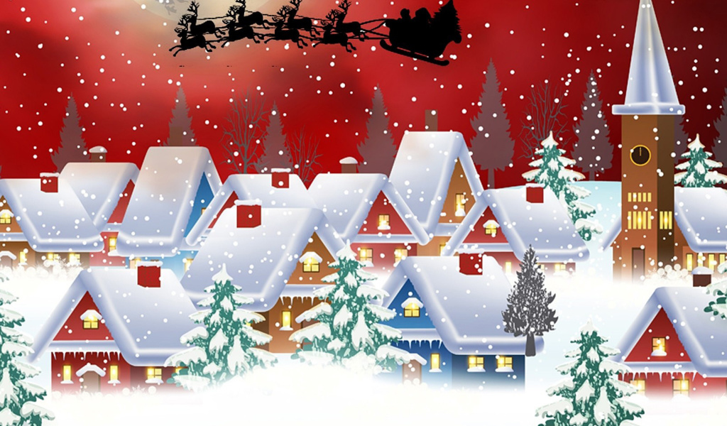 Fondo de pantalla Homemade Christmas Card 1024x600
