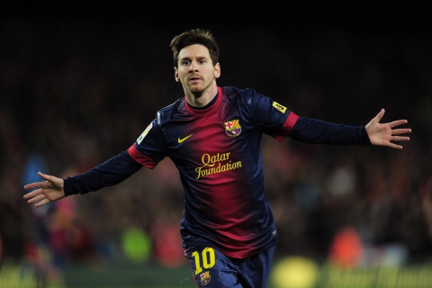 Fondo de pantalla Lionel Messi Barcelona 480x320