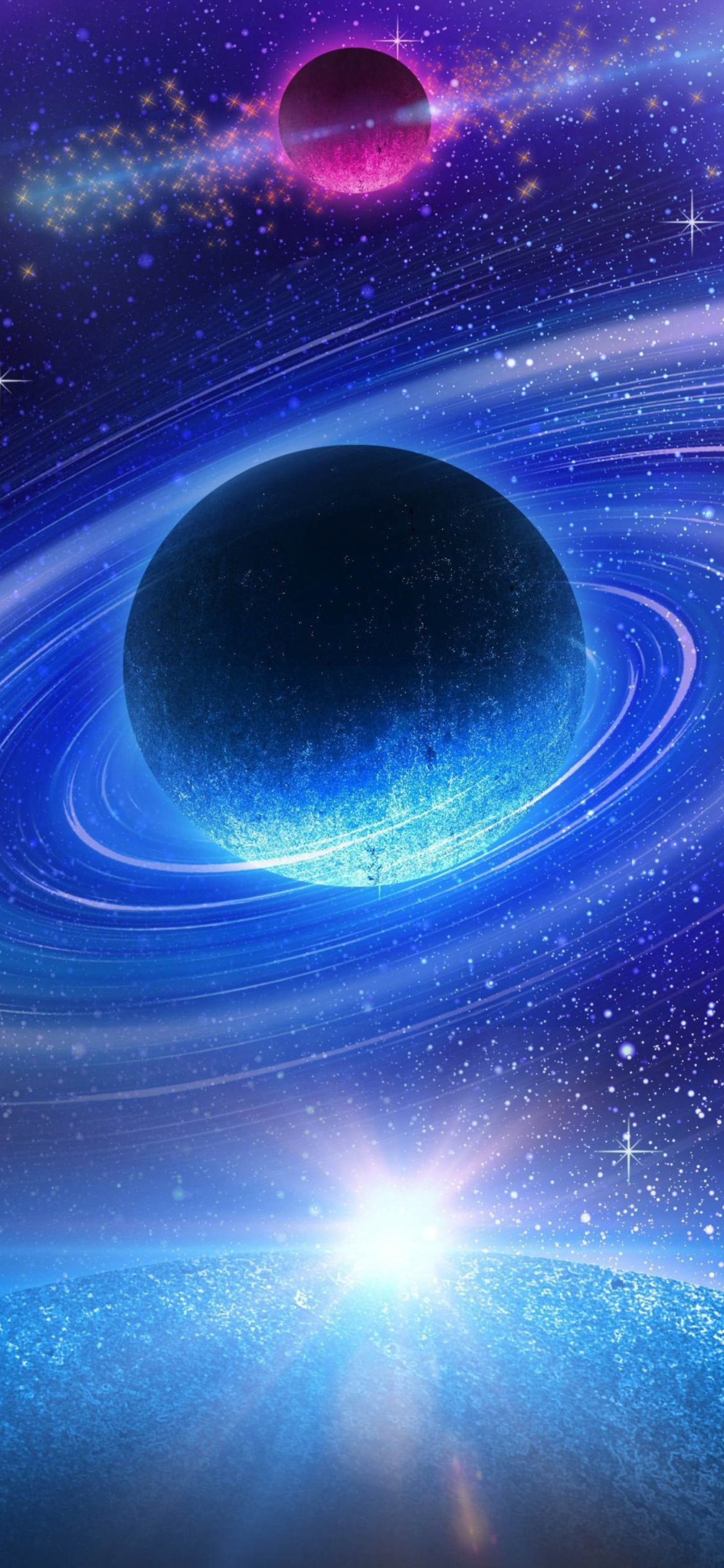 Planet with rings wallpaper 1170x2532
