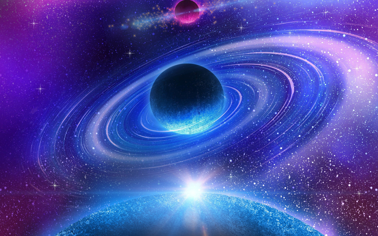 Обои Planet with rings 1440x900