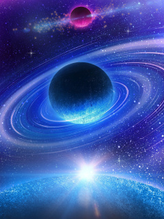 Planet with rings wallpaper 240x320