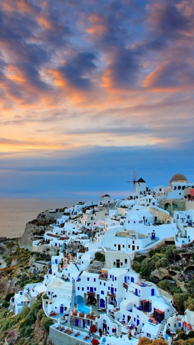 Thira Santorini wallpaper 640x1136