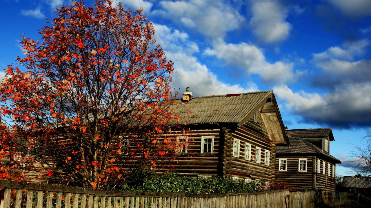 Village house design wallpaper 1280x720