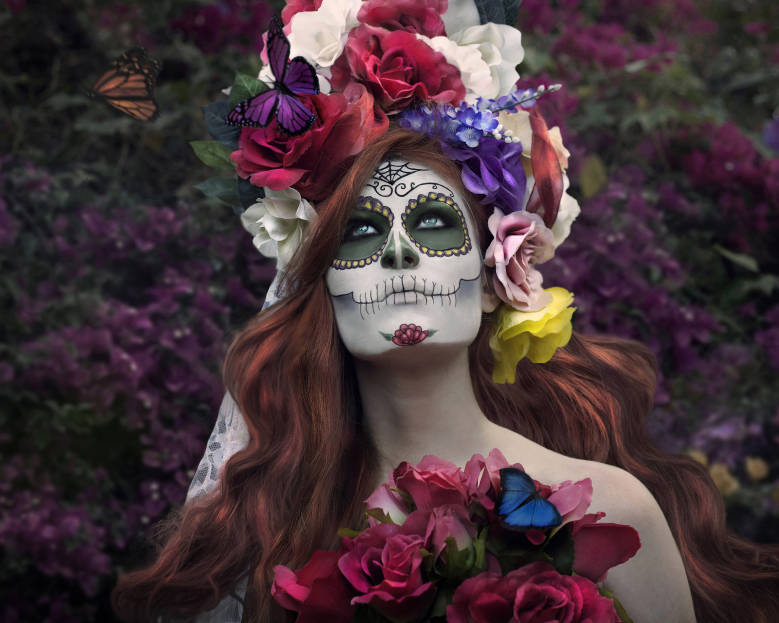 Fondo de pantalla Mexican Day Of The Dead Face Art 1600x1280