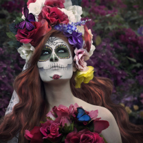 Mexican Day Of The Dead Face Art wallpaper 208x208