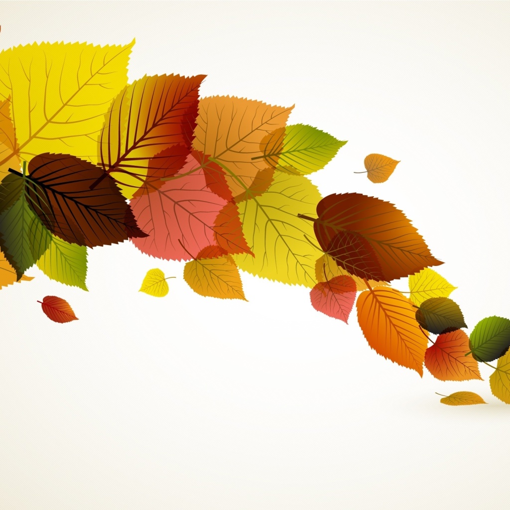 Das Drawn autumn leaves Wallpaper 1024x1024